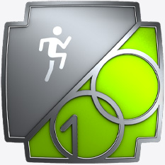 شارة جائزة +Fitness لإكمال 100 تمرين، رسم لشخص يتسلق على الرقم 100