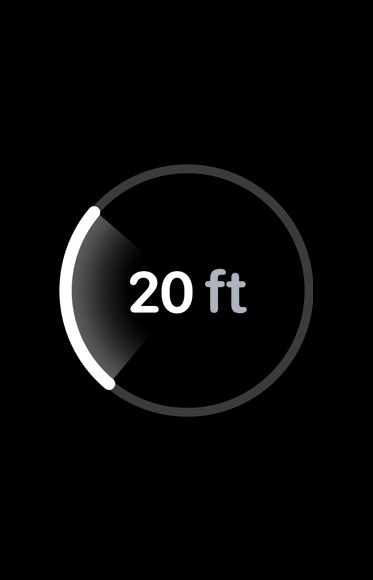 Precision Finding showing the direction and distance to someone’s iPhone.