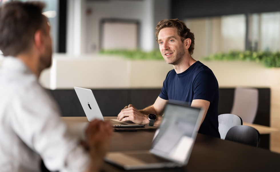 With MacBook Pro, COO André-Philippe Ethier moves easily between his office, common areas and the retail floor to stay connected with his team.