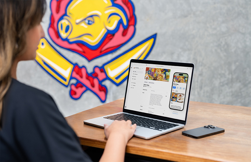 O Señor Sisig usa o Apple Business Connect para gerir a sua presença nas apps Mapas, Carteira e Siri da Apple, entre outras.