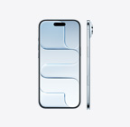 iPhone Air، الجزء الأمامي الخارجي، لون أزرق سماوي، Dynamic Island في الوسط أعلى الشاشة، تصميم نحيف للغاية، الزر الجانبي، زر التحكم في الكاميرا
