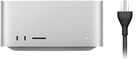 Mac Studio alongside its power cord