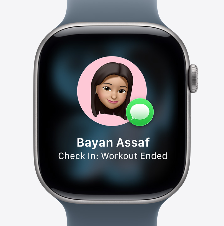 Apple Watch Series 11, Check In prompt, notification that friend finished their workout.