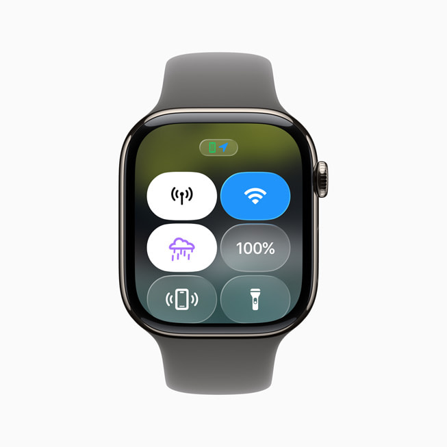 The Control Centre is shown on a user’s Apple Watch.