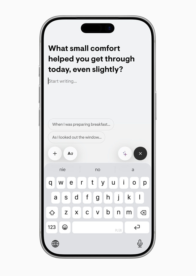 An image of the Stoic journalling app displayed on an iPhone 17 Pro bezel.