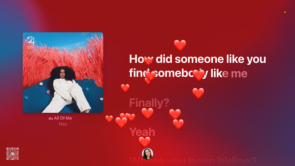 Apple TV shows song lyrics.