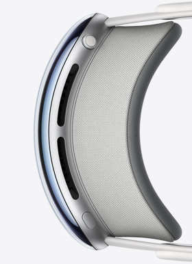 遮光環以磁力連接至 Apple Vision Pro 鋁金屬機身