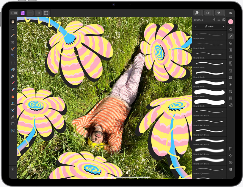 iPad Air مع صورة قيد التعديل