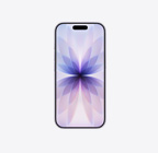薰衣草紫色 iPhone 17 機身正面,展示頂部中間的動態島